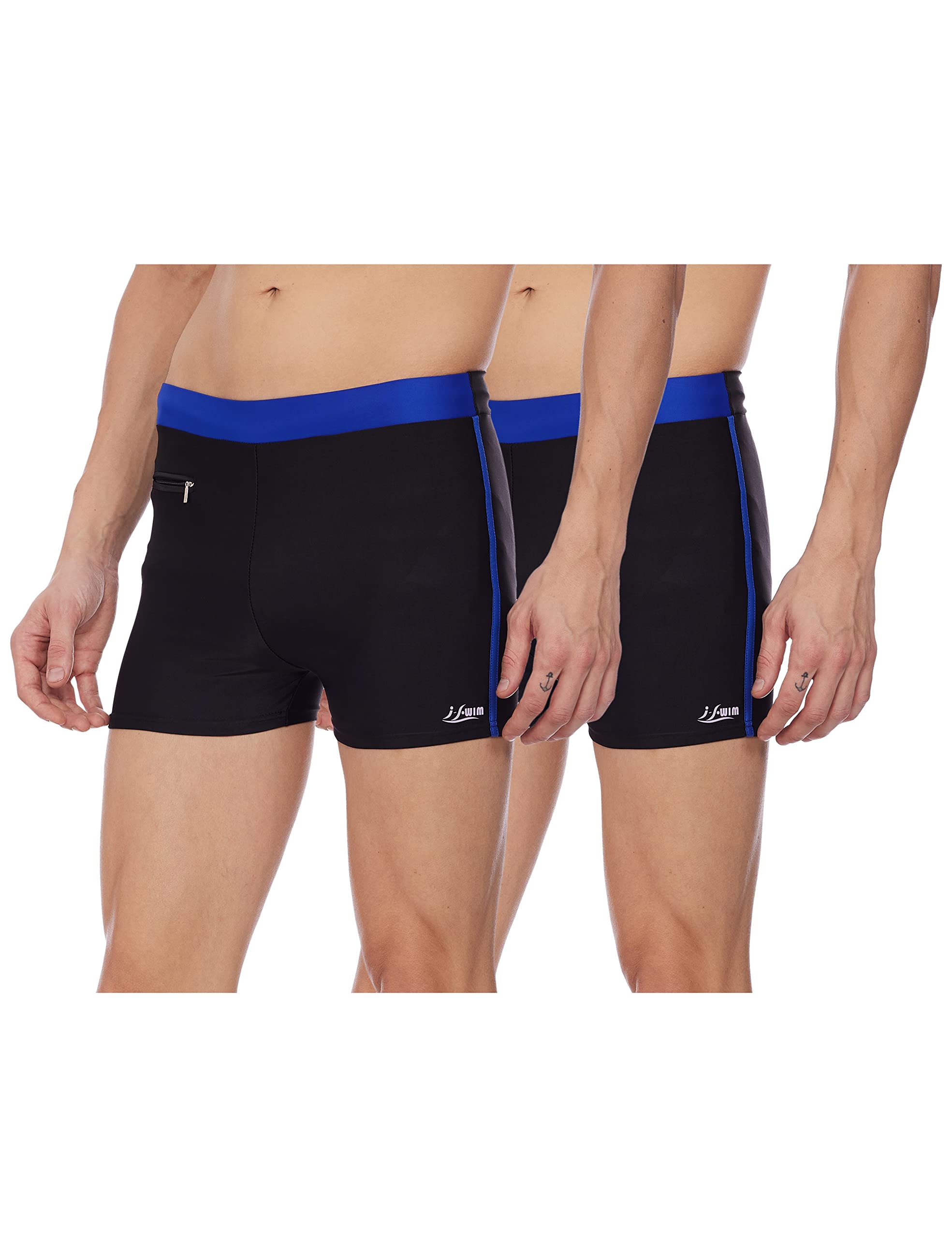 I-SwimMens Costume Is-010 Size XL Black/Blue with Is-010 Size XL Black/Blue Pack of 2 and Swimming Goggles Is-501