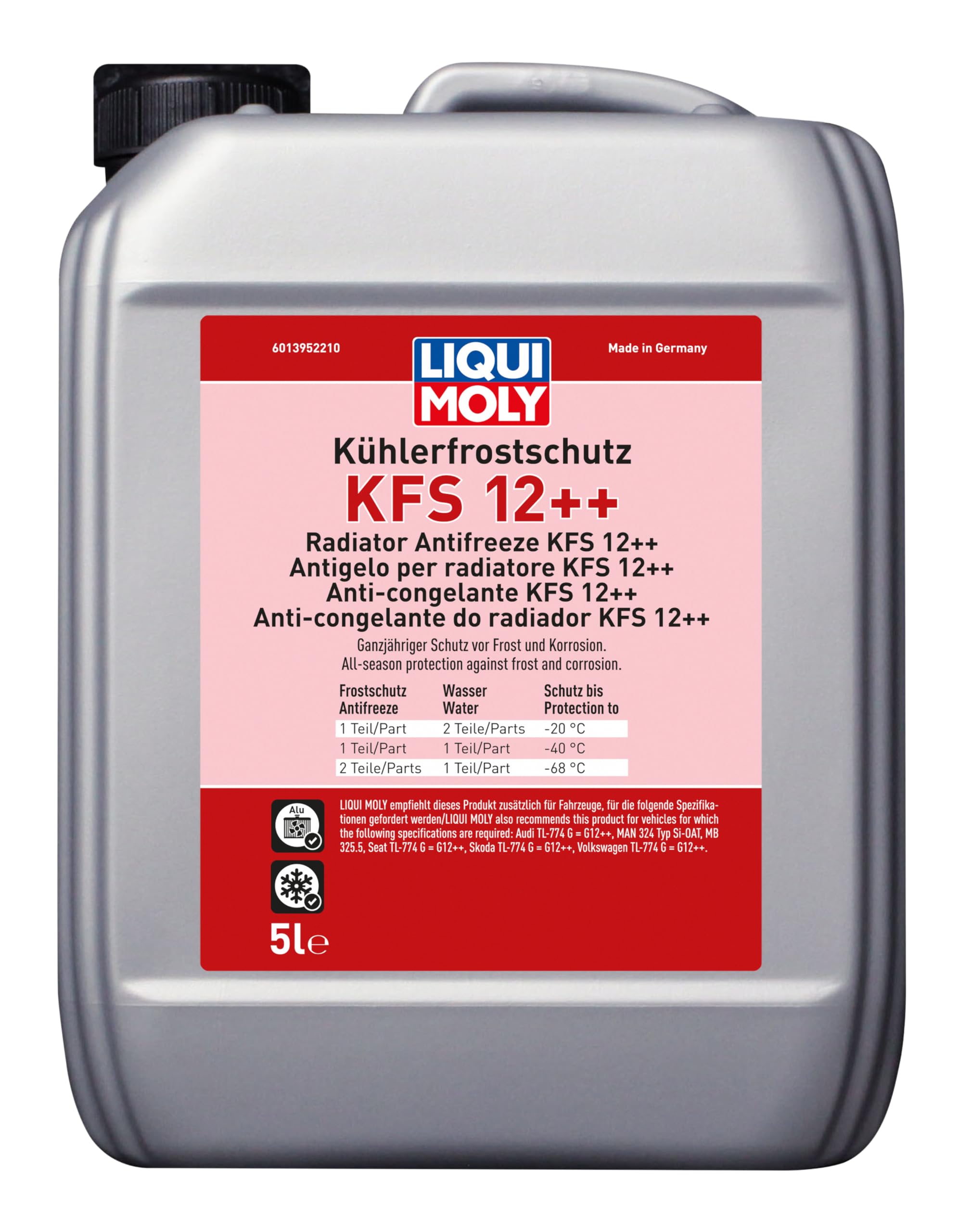LIQUI MOLY Kühlerfrostschutz KFS 12++ | 5 L | Kühlerschutz | Art.-Nr.: 21135, farblos