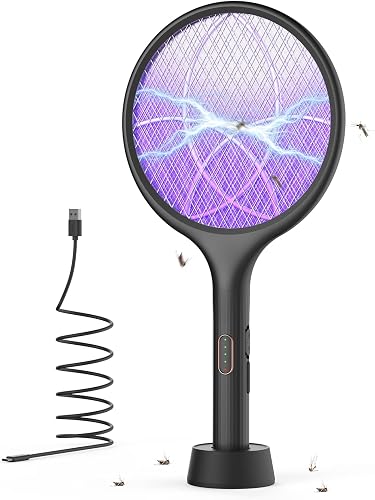 YISSVIC raquette electrique anti moustiques 4000V rechargeable USB