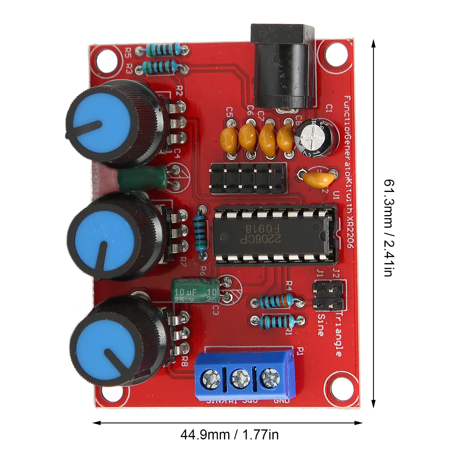 XR2206 High Precision Function Signal Generator DIY Kit - Sine/Triangle/Square Wave Output 1Hz-1MHz (Finished Product With Shell)