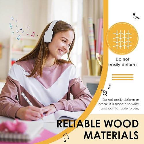 Miniatura 6 de TaoBary 200 lápices de música a granel, suministros para el aula, lápices de notas de piano, regalos divertidos de madera, regalos de fiesta para