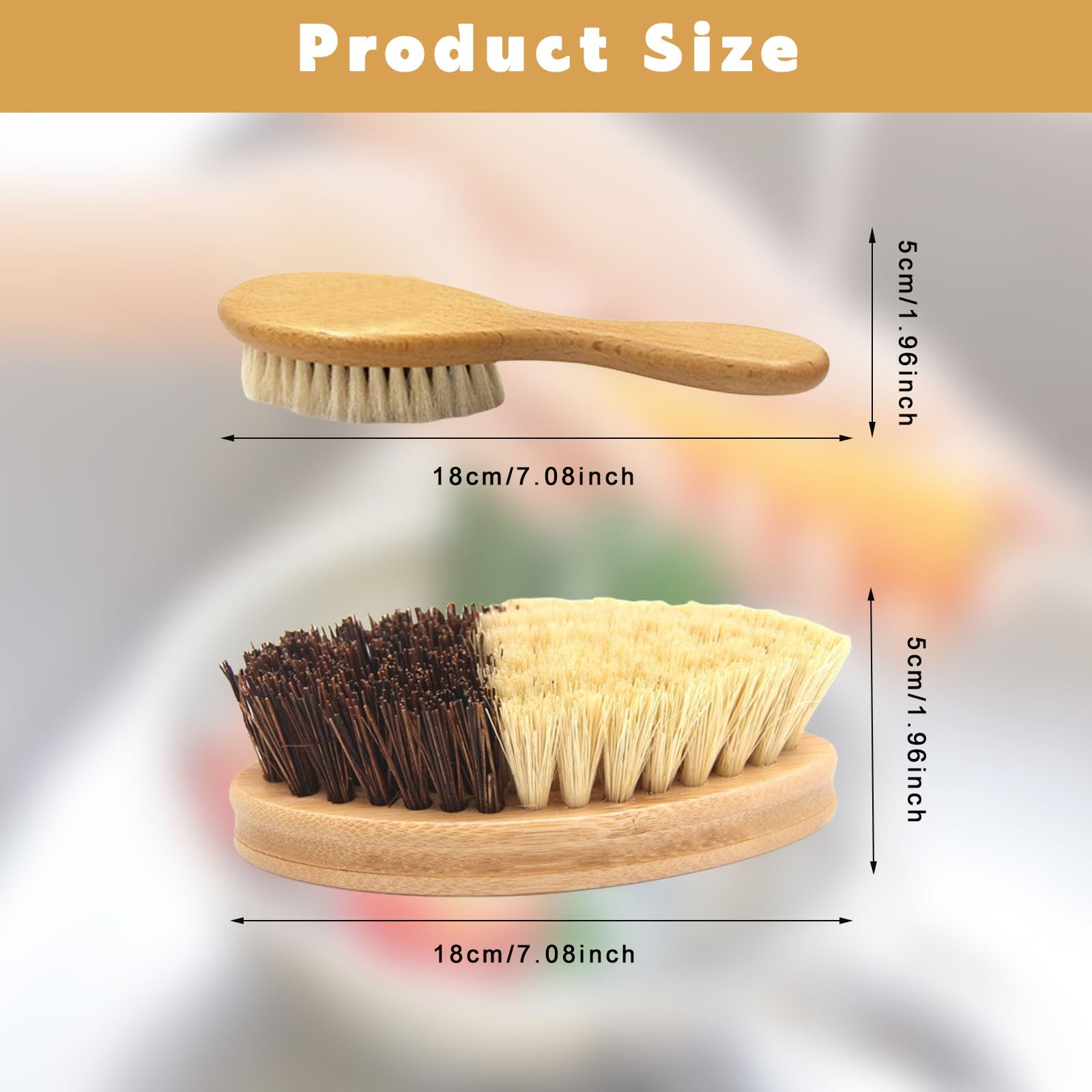 2 cepillos de cocina de madera, cepillo para verduras y setas, cepillo para verduras, madera, 11 x 5 cm, cepillo para patatas, cepillo de cocina para verduras y frutas para patatas, zanahorias y