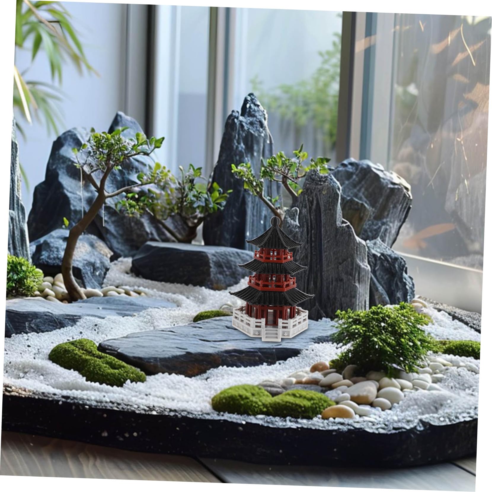 PRETYZOOM 4 Piezas Decoraciones De Pabellón Decoración De Acuario Accesorios De Jardín De Hadas Jardín En Miniatura Decoración De Zen Mini Adornos Casa Bonsái En Miniatura Peces