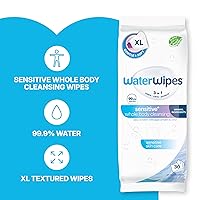 Vista 2 de WaterWipes Sensitive+ Toallitas para Cuerpo e Íntimo, 3-en-1 Limpia, Cuida, Protege, 99.9% de Agua, Toallitas Húmedas Higiénicas Sin Perfume