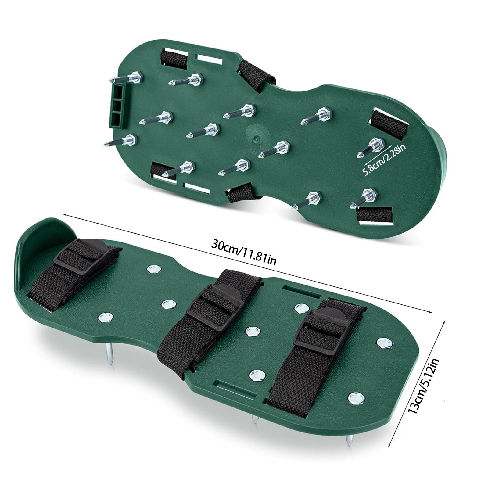 Chaussures d'aérateur de gazon flexibles avec tiges solides pour un ameublissement efficace du sol et du jardinage - Arbres d'aération permanents en polystyrène et métal
