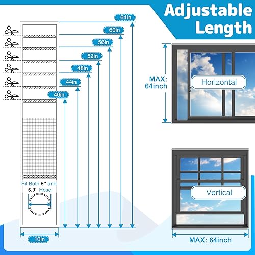 Miniatura 2 de Air Jade Kit de ventana de aire acondicionado portátil, kit de sellado de ventana aislado con ventilación de malla, kit de ventilación de CA