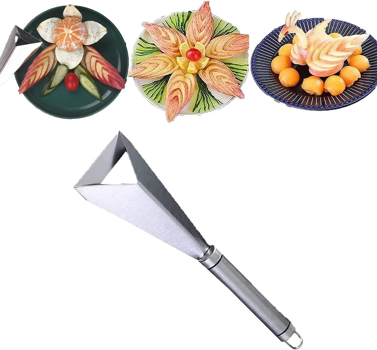 Fruit Carving Knife – Diy Platter Decoration Triangular Shape Vegetable Knife Slicer Stainless Steel Fruit and Vegetable Carving Tools V-Shape Channel Knife for Home Kitchen (1PCS) Fruit Carving Knife – Diy Platter Decoration Triangular Shape Vegetable Knife Slicer Stainless Steel Fruit and Vegetable Carving Tools V-Shape Channel Knife for Home Kitchen (1PCS)