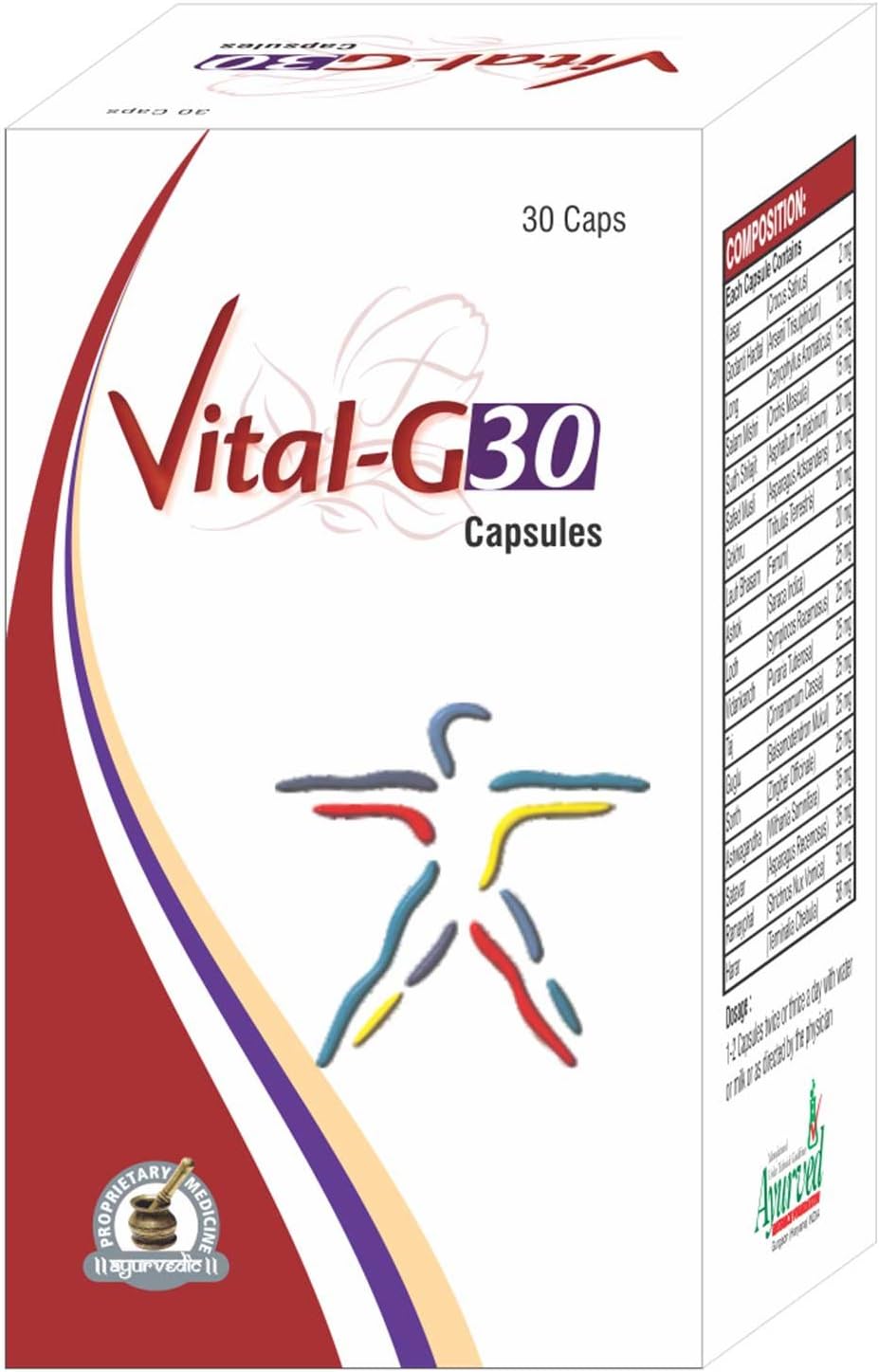Vital G-30 Energy Supplements for Women 4 Packs of 30 Capsules