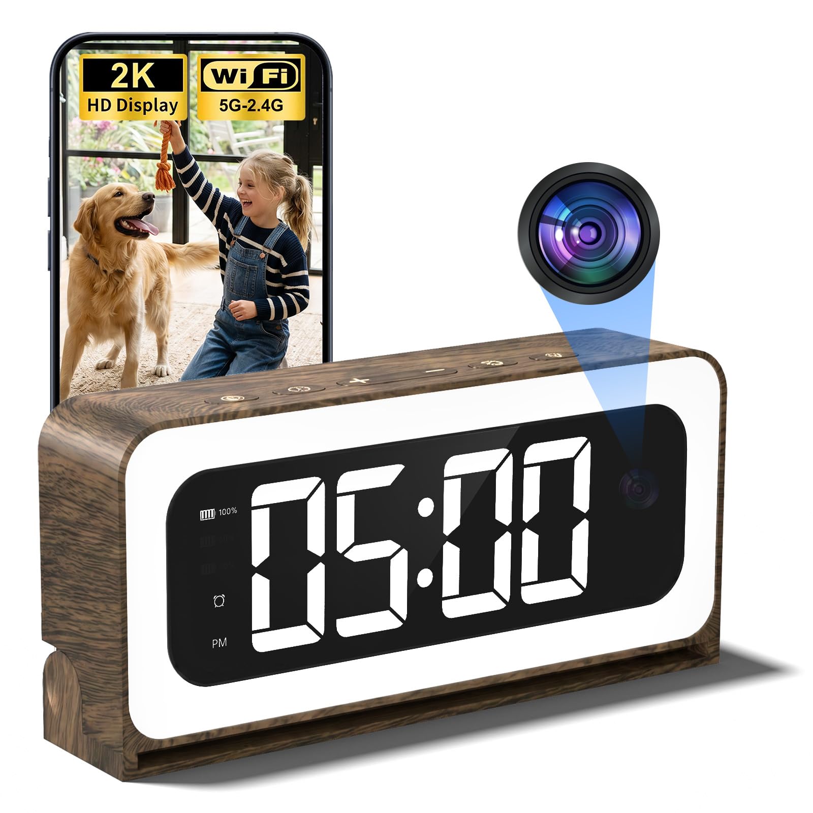 Photo 1 of Visiocore 2K Clock Camera - Wood Grain