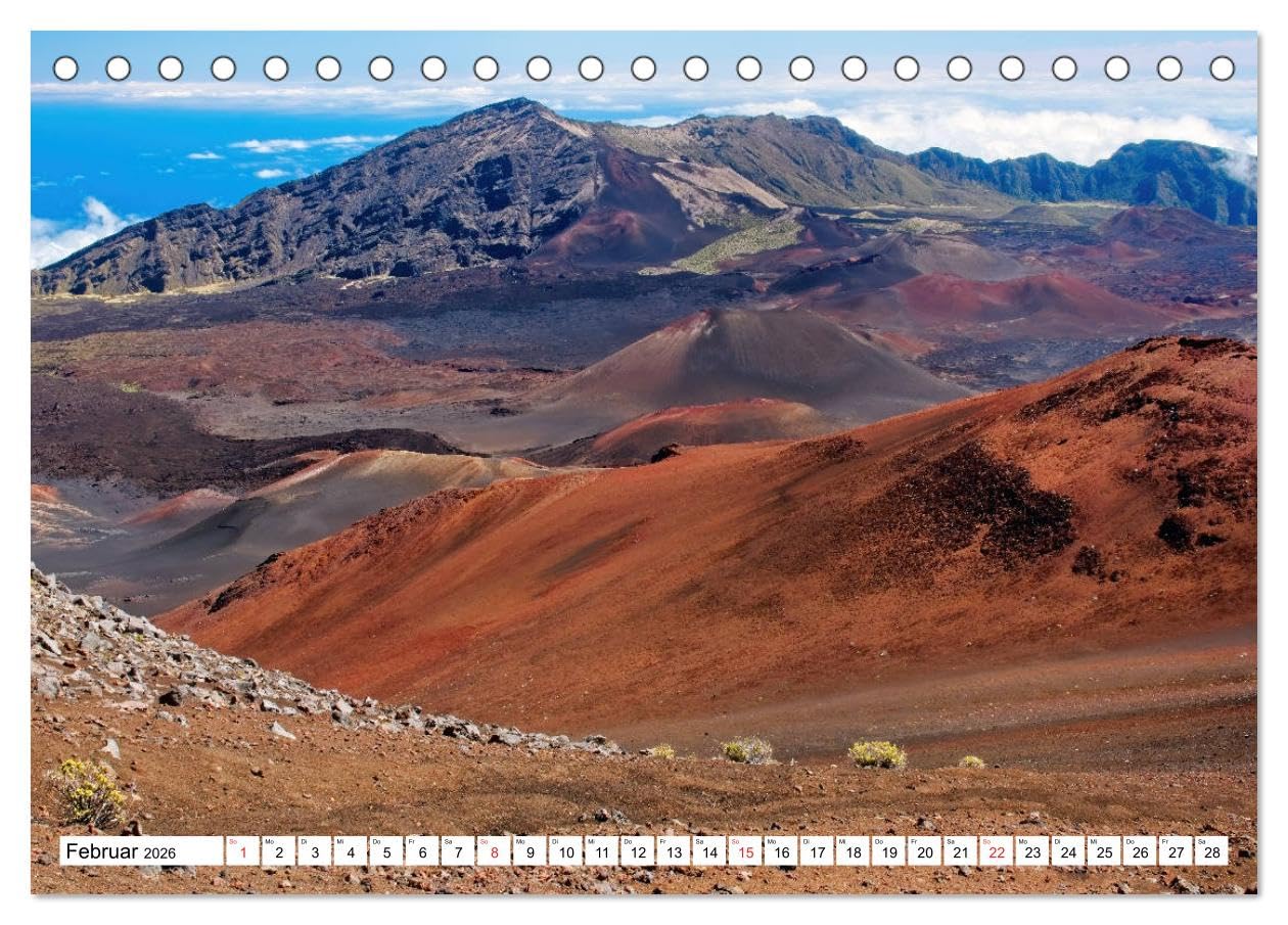 Hawaii - Vulkan- und Inselparadies im Pazifik (Tischkalender 2026 DIN A5 quer), CALVENDO Monatskalender: Bilderreise über die Hawaii Inseln Kauai, Maui, Oahu und Big Island