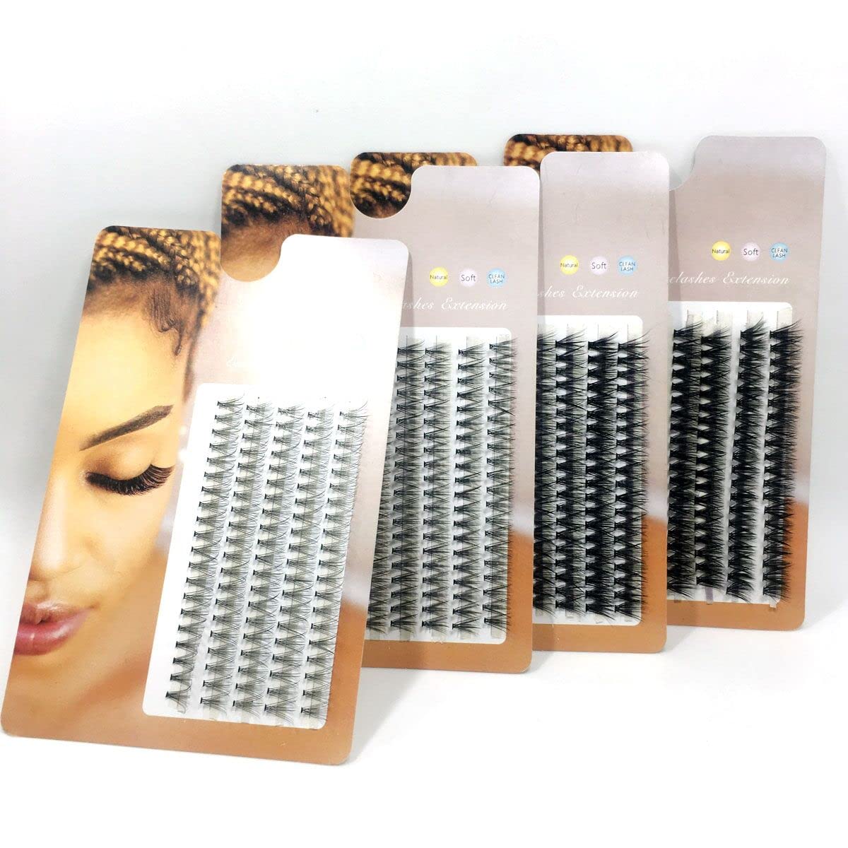 AMSDCN 5Rows Individual Lashes Natural Soft Thick Cluster False Lashes 10D/20D/30D/40D Mink Volume Eyelashes Eye Extension Makeup Tool (13mm, 0.07mm-C