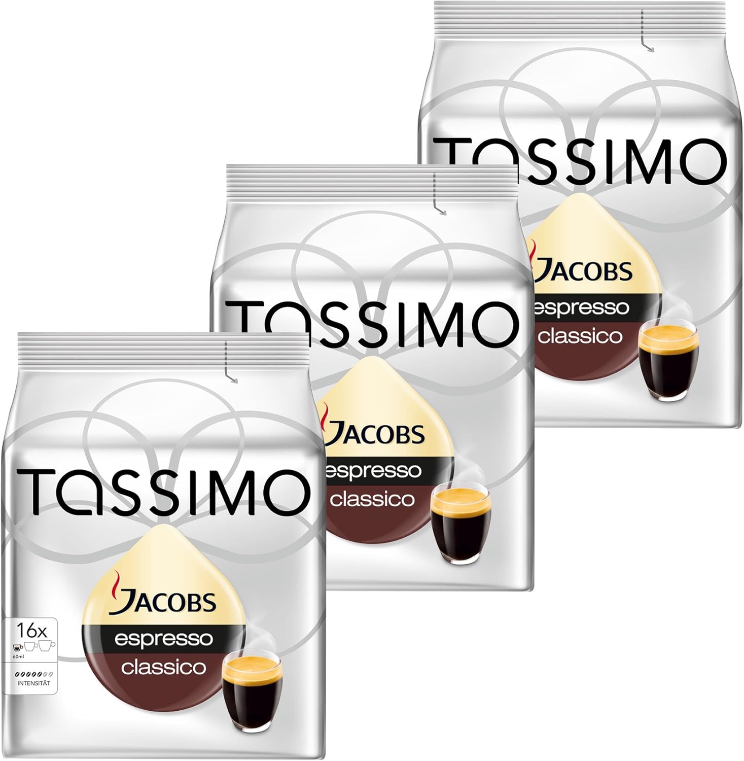 Tassimo Jacobs Espresso, Pack of 3, 3 x 16 T-Discs