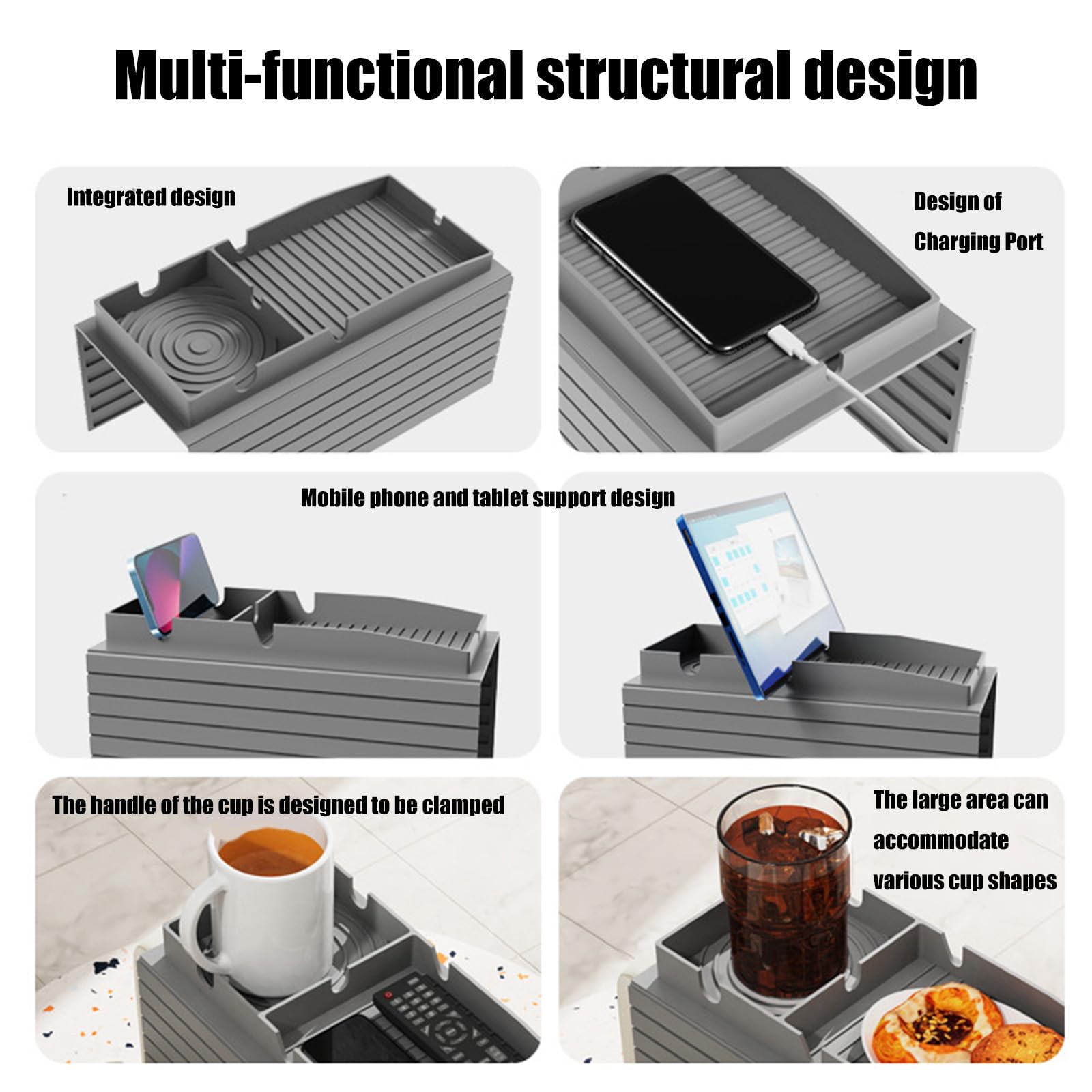 Reposabrazos de sofá Sto Solut para tazas, mandos a distancia y más, bandeja de brazo para sofá, diseño de ahorro de espacio, ideal para sala de estar