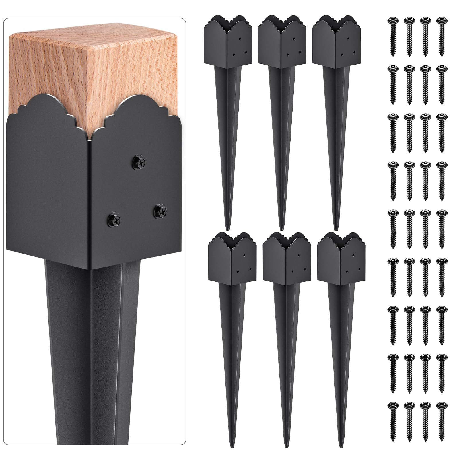 Insaga 4x4 Fence Post Anchor 6-Pack