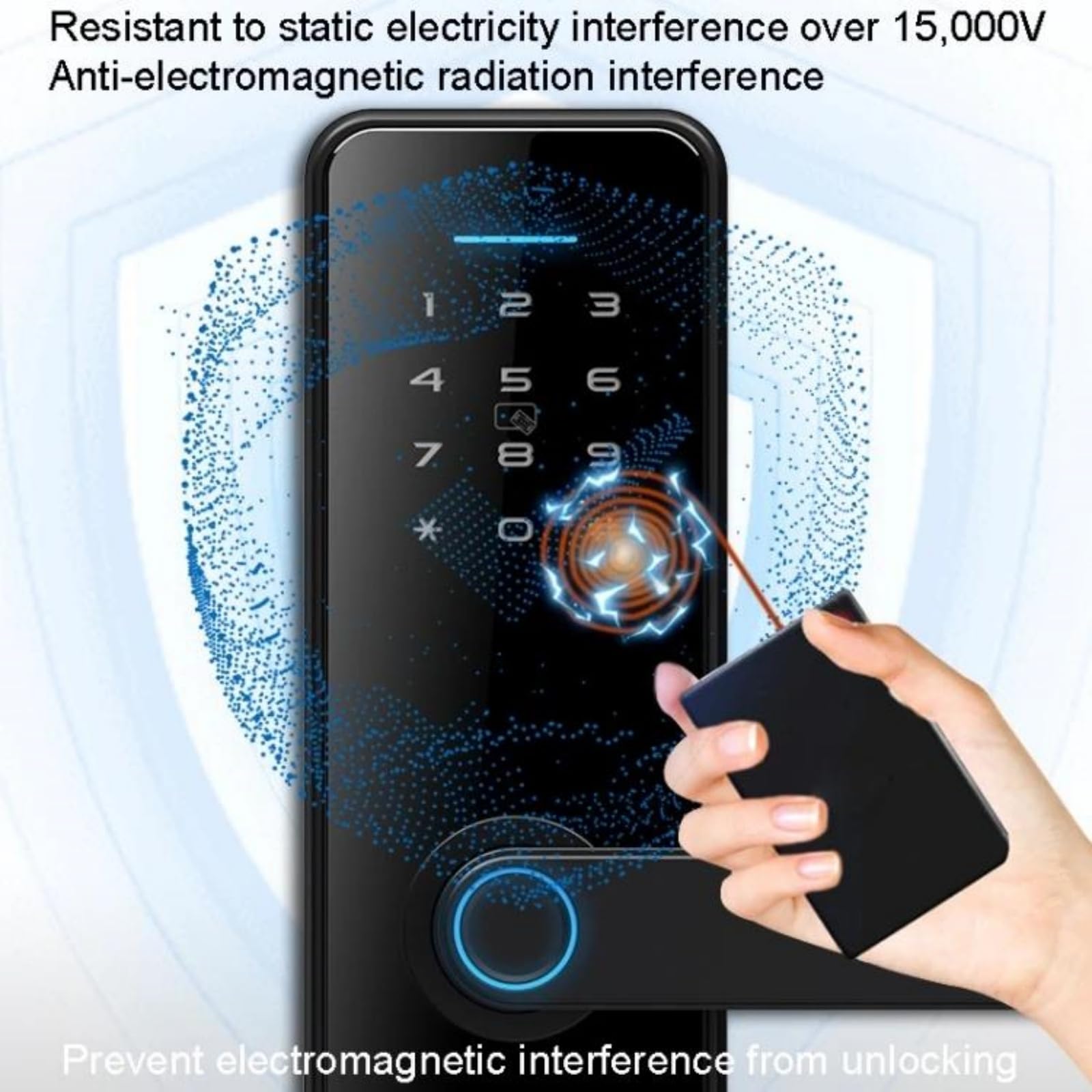 Cerradura inteligente Tuya, cerradura de puerta sin llave con huella dactilar, Bluetooth, Wi-Fi, contraseña, tarjeta IC y control remoto con llave, seguridad mejorada.,Tuyaapp