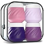 Gemice 4 OZ Travel Size Containers for Toiletries, 4-Pack Leak-Proof Silicone Slime Jars with Lids, BPA Free Small Round Cosmetic Slime Container for Lotion, Cream, Ointments, Travel Essentials