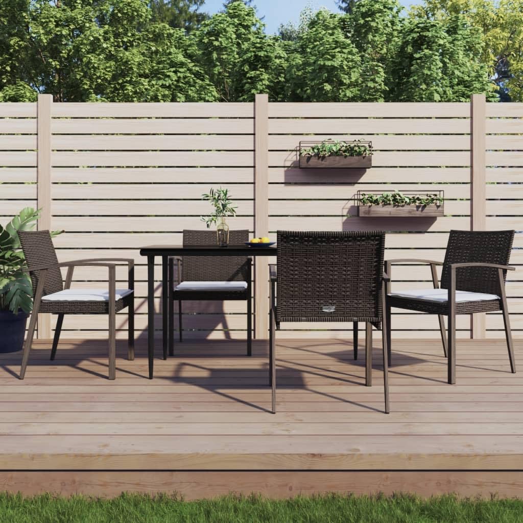 Chaises de jardin en rotin synthétique marron ShGaxin fauteuil repas extérieur lot de 4