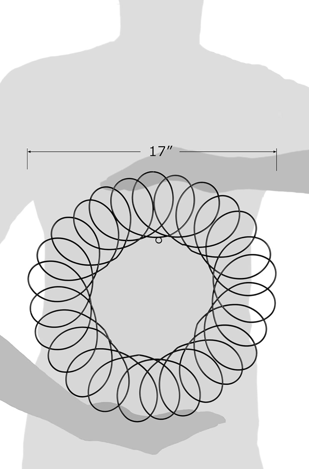 Red Co. Black Metal Wreath - Wall Mount Christmas Card Holder - 17" Dia
