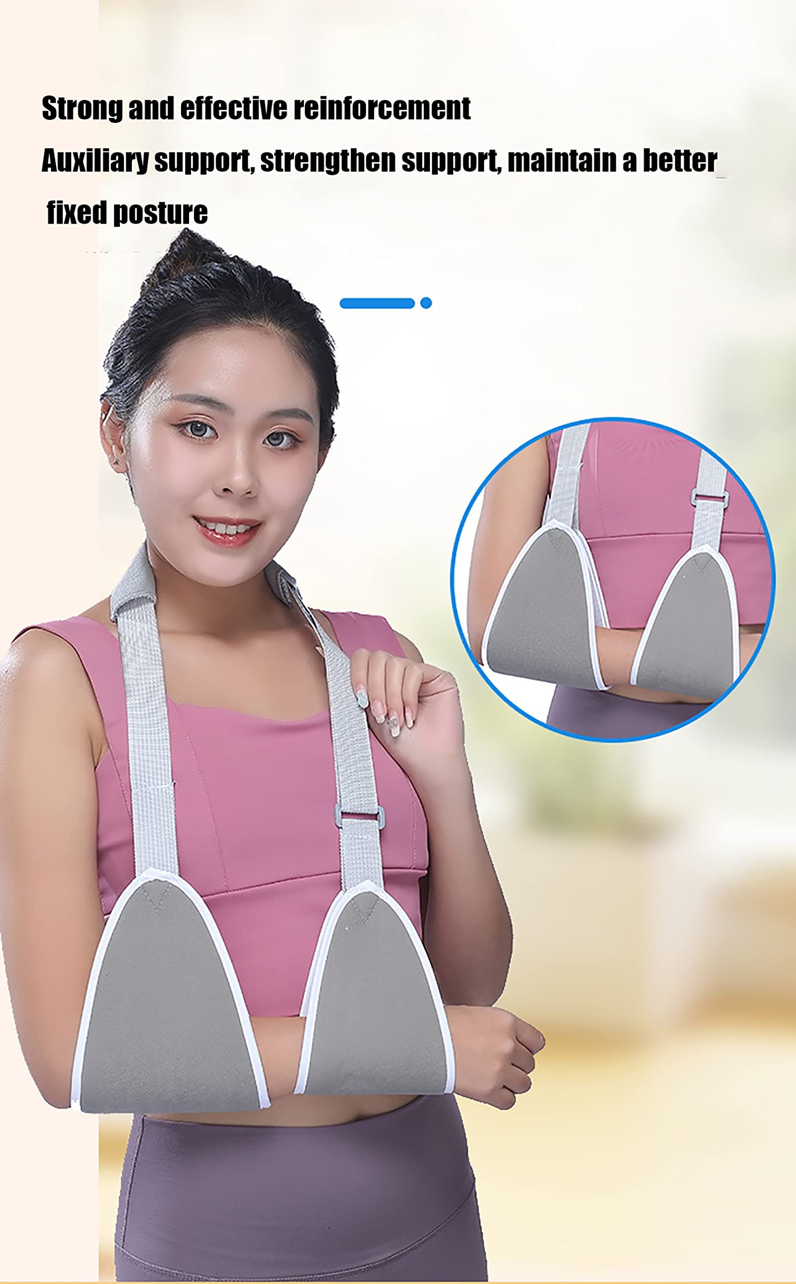 Cabestrillo para Brazo, Cabestrillo Ajustable Inmoviliza Y Estabiliza Antebrazo Brazo Cabestrillo Brace Esguince Soporte Muñeca O Mano para Fijación De Yeso,S