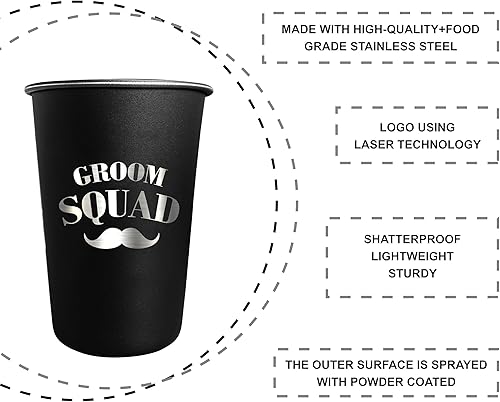 Miniatura 3 de Juego de 8 regalos para padrinos de boda, accesorios de despedida de soltero, vasos de acero inoxidable, regalos de propuesta de padrinos de boda,