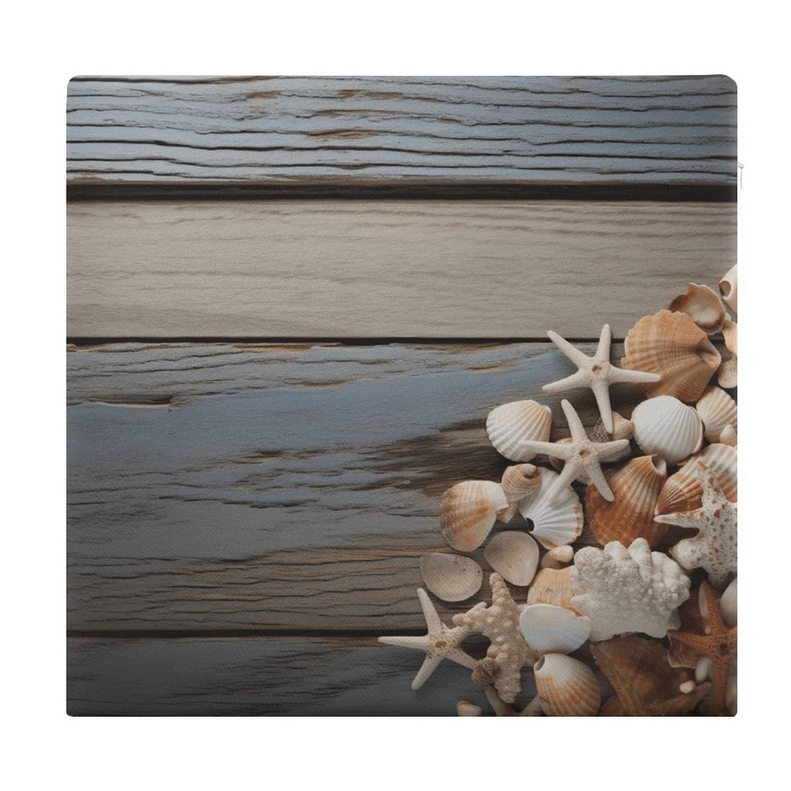 Adfgyerh Style Seashells On Wooden Board Cushions Memory Foam For Adults, Seat Cushion Chair Pads Soft, Square Pillows For Dining, Kitchen, Office, Patio Chairs