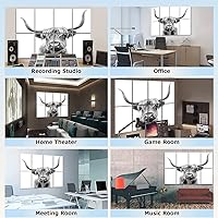 Vista 6 de Paneles acústicos artísticos A cow Scotland, paquete de 8 paneles decorativos de pared absorbentes de sonido, cancelación de ruido, acolchado