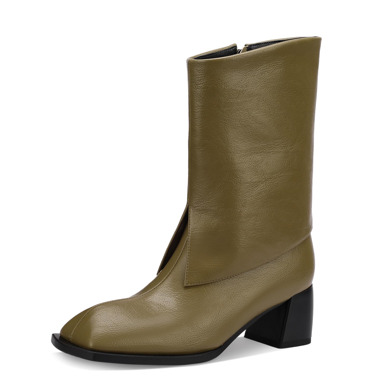 TDD Western Gladiator Boots For Women Winter Ankle Extra Wide Calf Booties Botas Para Mujer Chelsea Leather Chunky