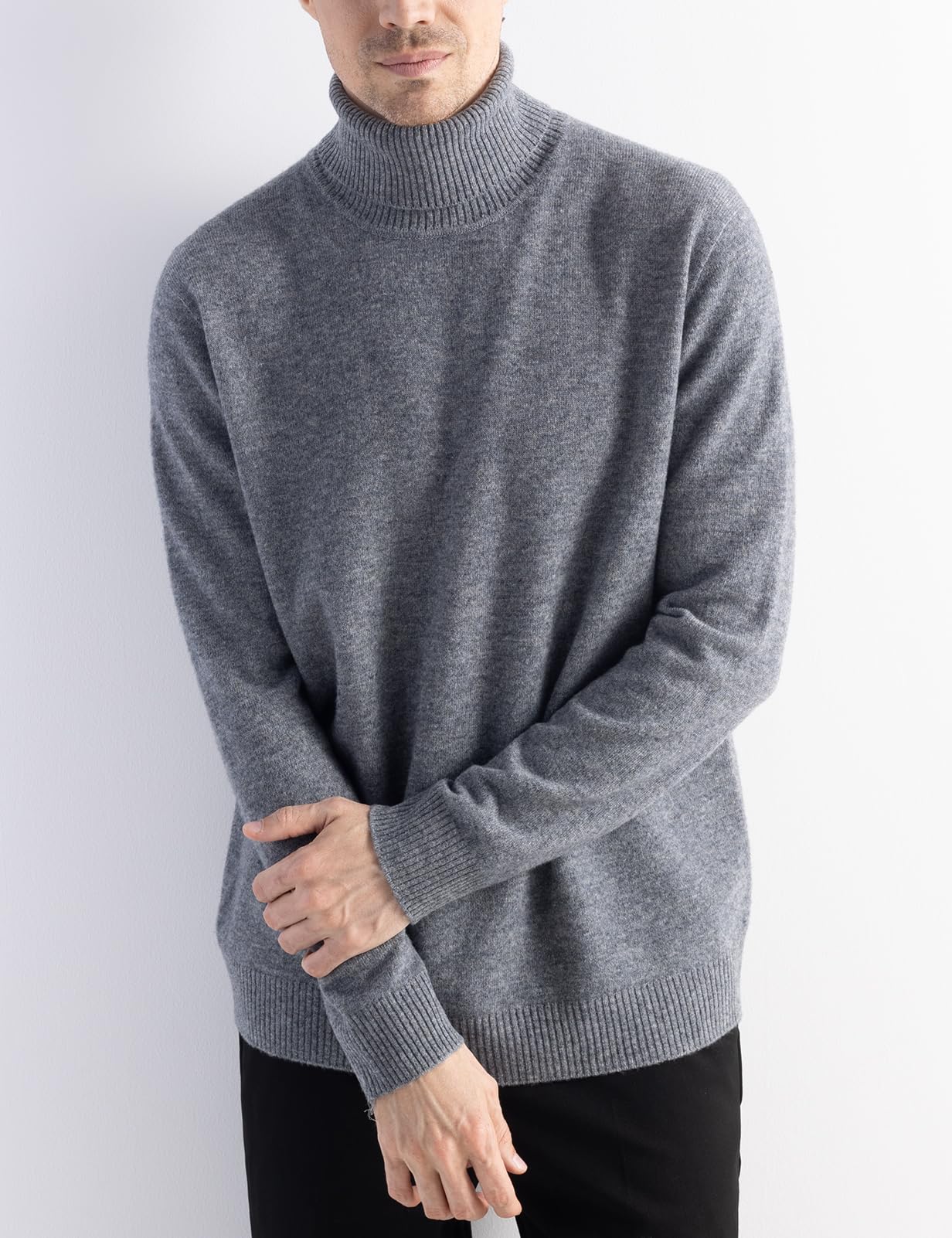 Chanyarn Herren-Pullover aus 100 % Merinowolle, für Herbst und Winter, erste Linie, bereit zum Tragen, hoher Halsausschnitt, langärmelig, nahtloser Strickpullover