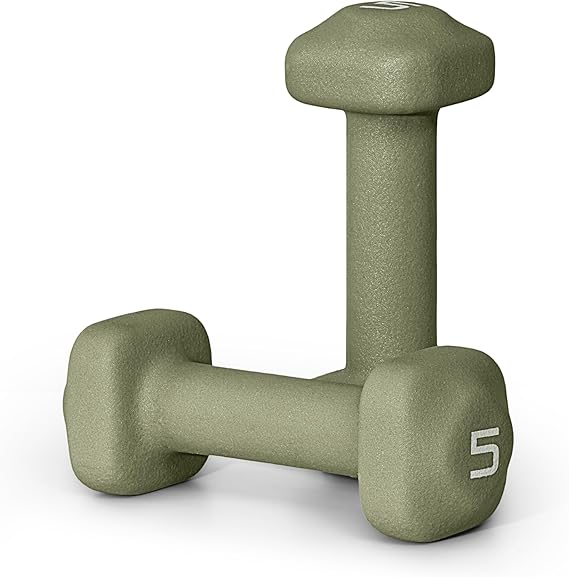 Tone Fitness Neoprene Dumbbell Weight Pairs with Anti-Roll Square Head | Multiple Options