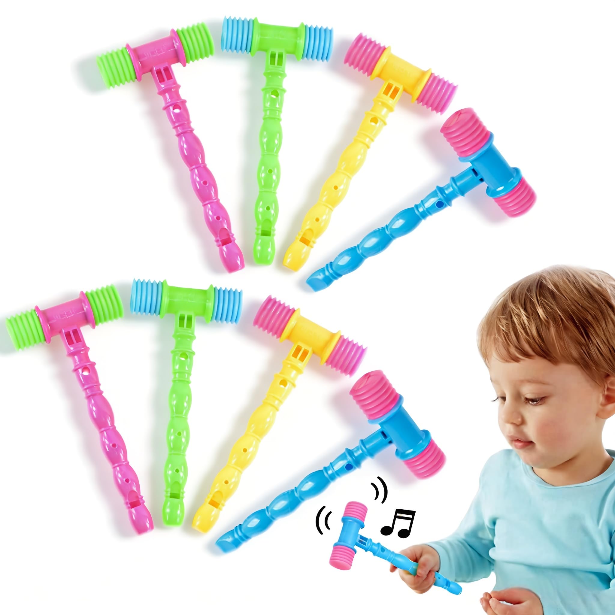 Amazon.com: NUOBESTY 8Pcs Squeaky Hammer Toy for 1 Year Old Boy