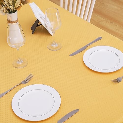 Miniatura 105 de JUCFHY - Mantel rectangular marroquí de tela jacquard a prueba de derrames y resistente al agua y al aceite, mantel decorativo para uso exterior e