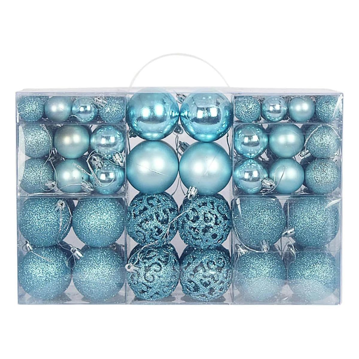 100 Stück Weihnachtsdeko-Kugeln, Weihnachtskugeln für den Baum, Partyzubehör, Weihnachtsschmuck, Kugeln, Roségold