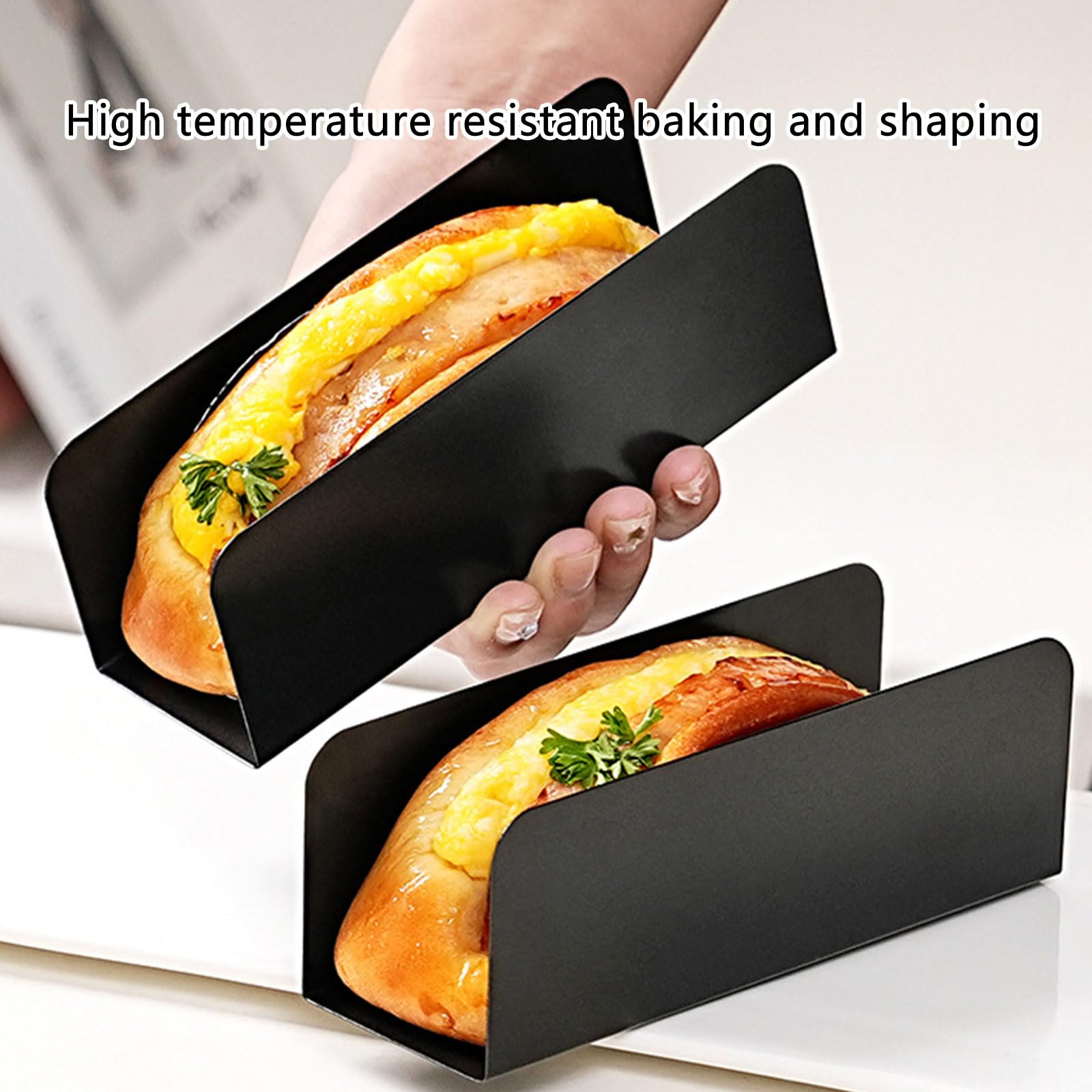 mioosho Carbon Steel Bread Mold Set of 4 Portable Bread Mould for Handmade Pork Buns and Cookies Oven Filled