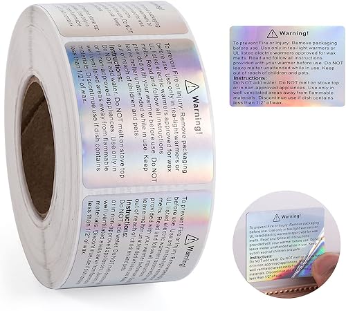 800 etiquetas de advertencia de cera derretida, etiquetas de advertencia de velas, etiquetas de seguridad para velas, calcomanías de advertencia de