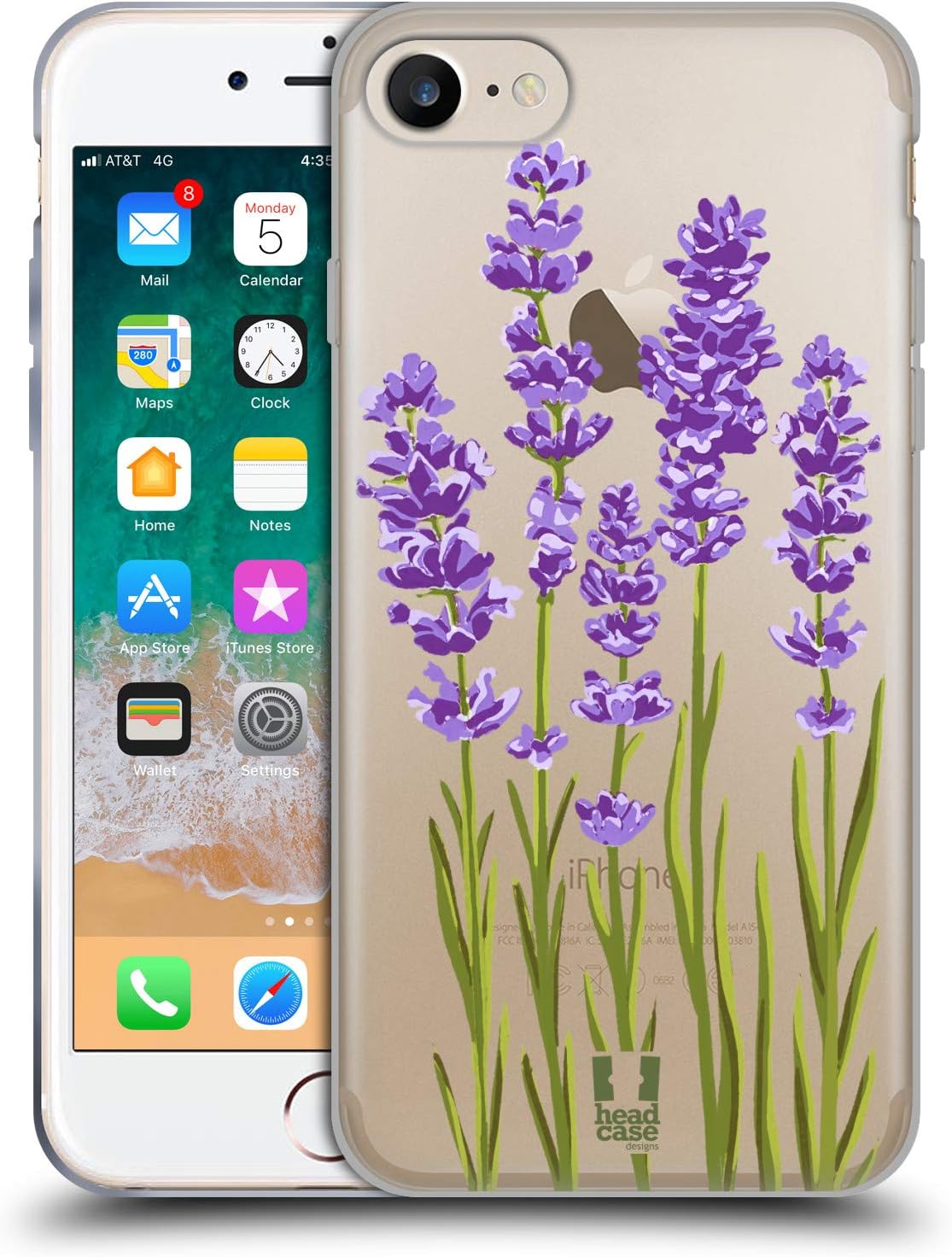 Head Case Designs Lavender Roses and Wildflowers Gel Case [Military Grade Protection] Compatible with Apple iPhone 7/8 / SE 2020 & 2022 and Compatible with MagSafe
