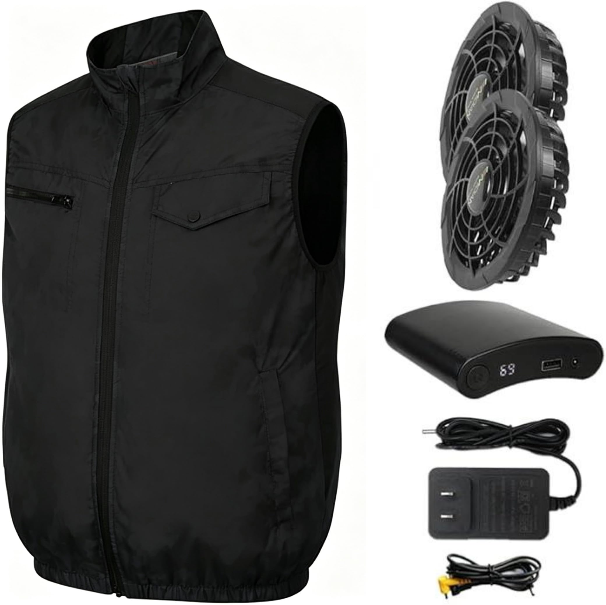 MIDIAN Air Conditioning Vest 30V High-Power Fans 20000mAh Battery Cooling Workwear for Hot Summer Outdoor &amp; Industrial Use