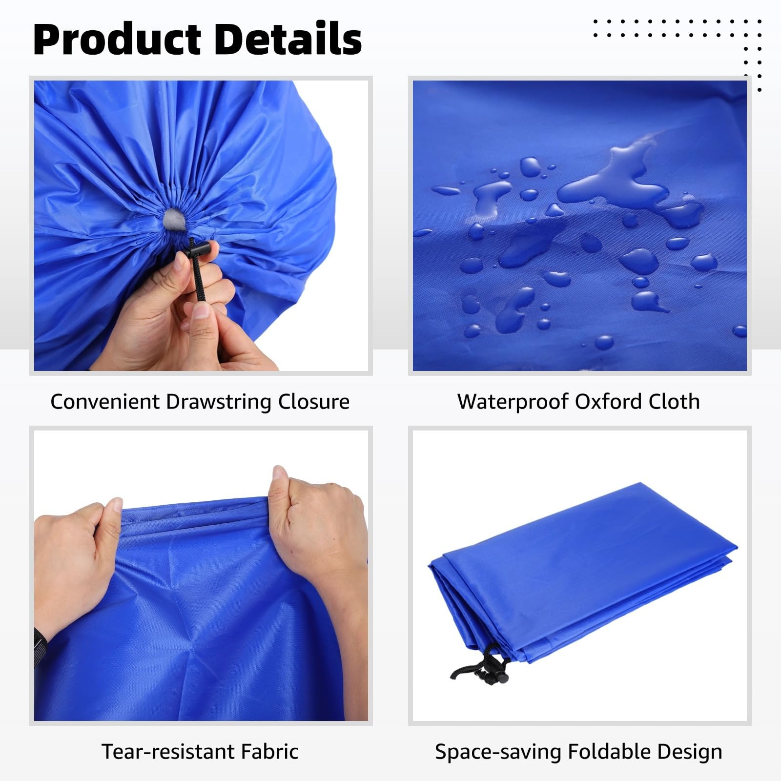 12 grandi sacchetti per la biancheria con coulisse, in tessuto Oxford, organizer blu per vestiti sporchi, capacità 27,6 × 39,4, ideali per casa, viaggi, campeggio