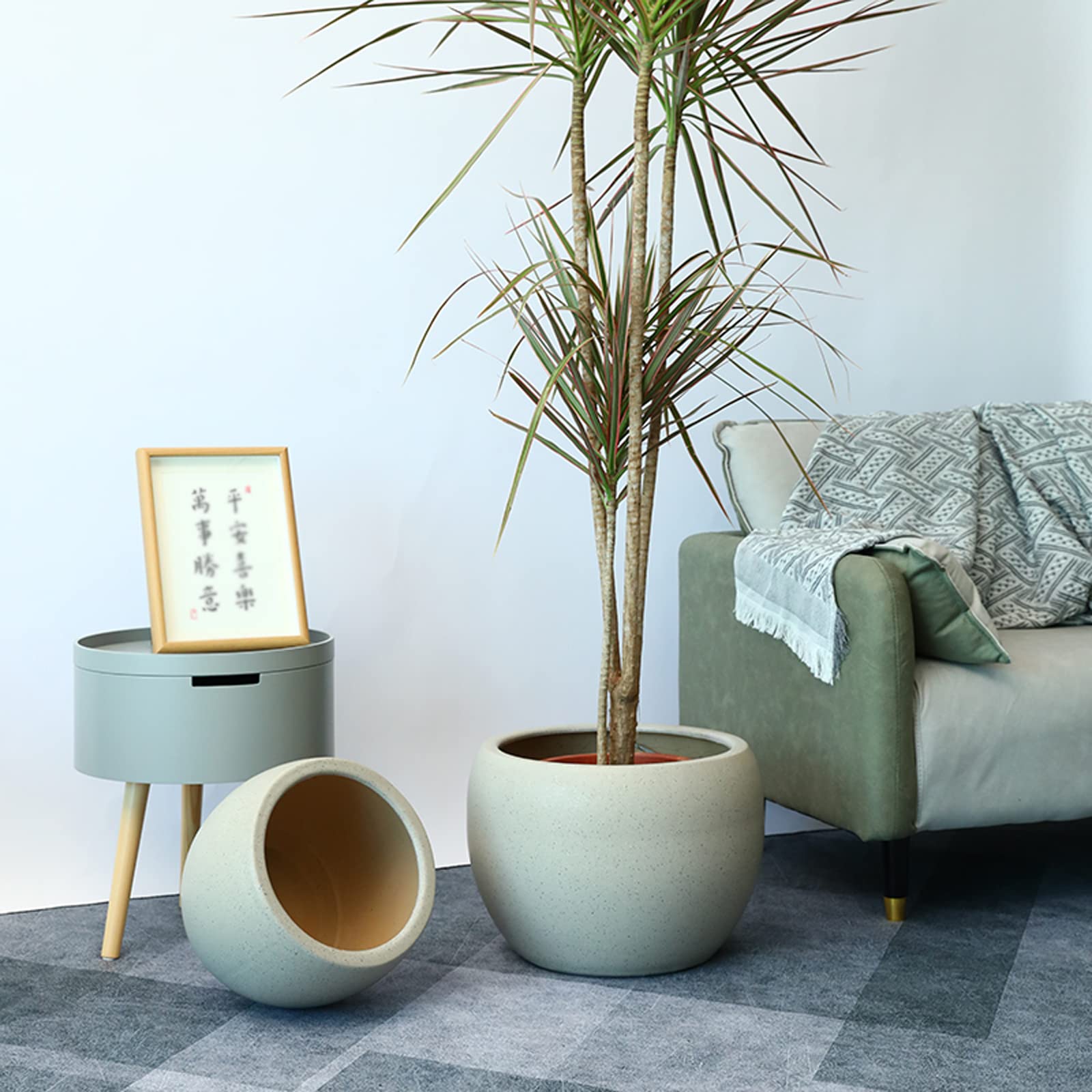Vasi da Giardino Vaso da Fiori sferico Fioriera in Ceramica Vasi per Piante da Fiore con Foro di drenaggio per Piante Albero di Fiori Decorazione per Ufficio Domestico