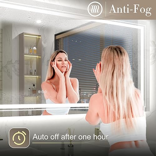 Miniatura 15 de Espejo de baño LED de 24 x 32 pulgadas con luces, espejo frontal y retroiluminado para baño, espejo de tocador de baño iluminado para pared