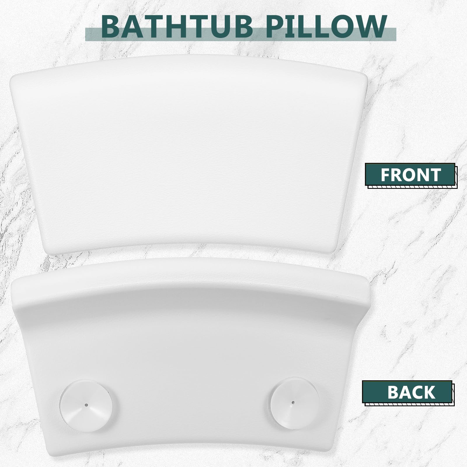 Cuscino Design Confortevole ed Ecologico in Pu Bianco Ventose, Facile da Installare per Supporto Collo per da Bagno e Relax in Casa