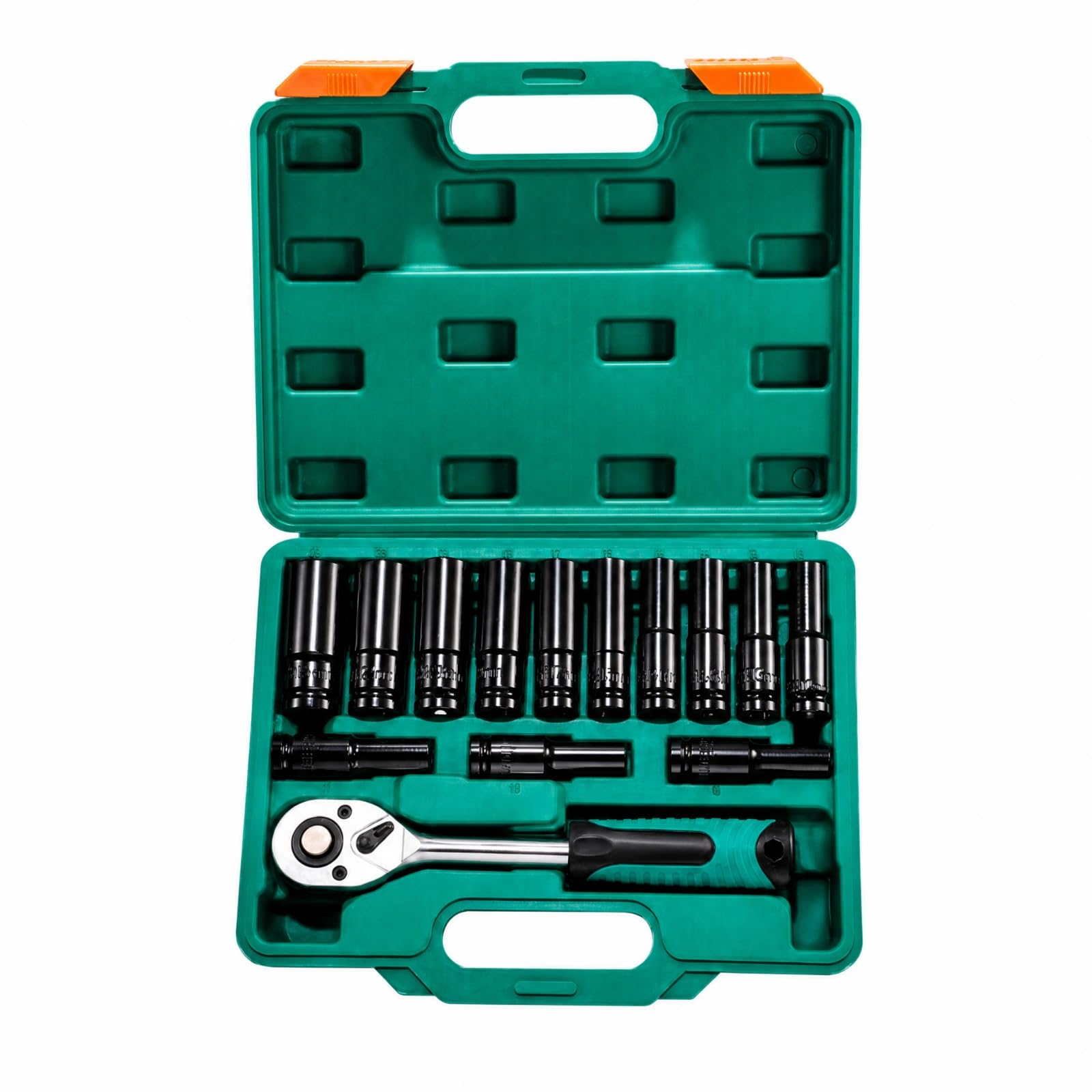 B Baosity 14 Piezas Juego Llaves Vaso Acero Carbono con Estuche Tratado Térmicamen Herramienta para Mecánicos