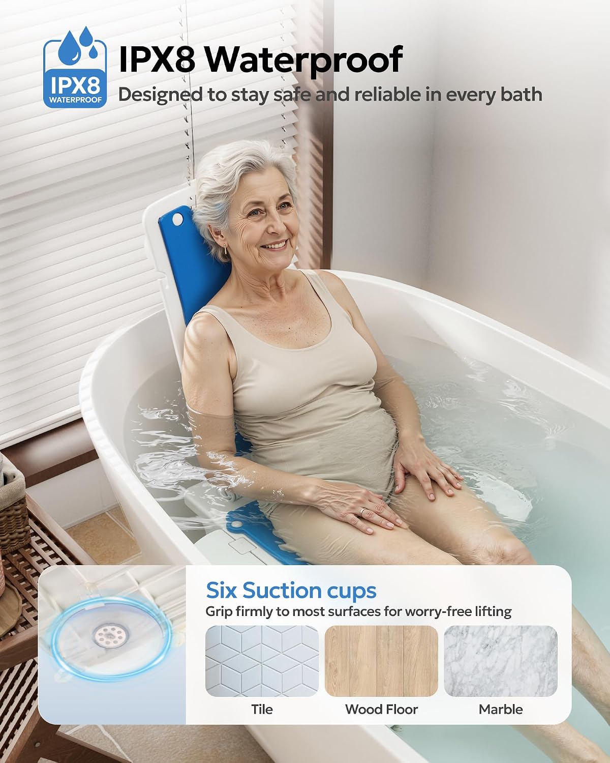 Portable Floor and Bath Lift Chair for Elderly Falls, Max 308 lbs