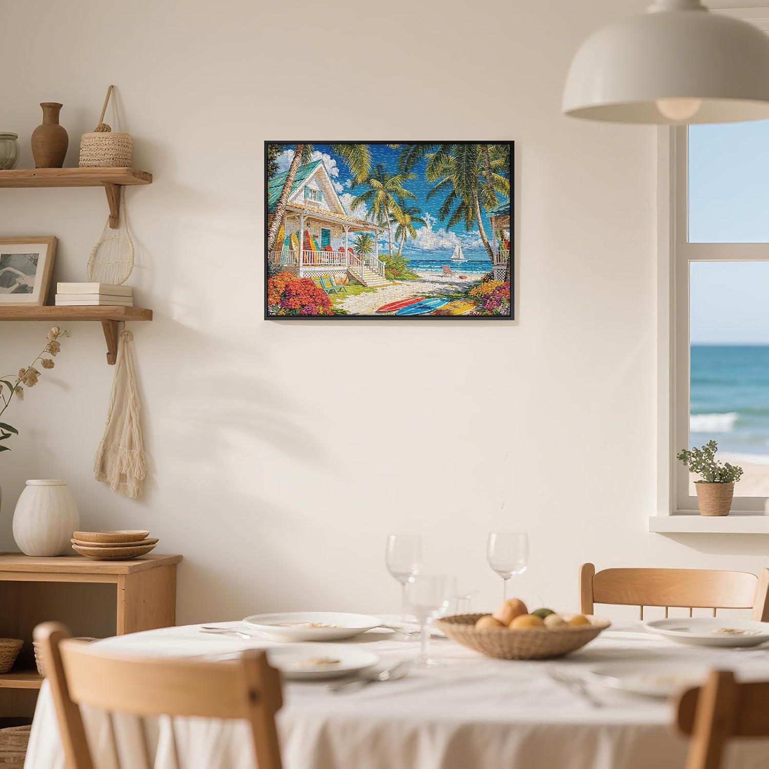 Noceba 500 Piece Puzzles for Adults, Beach Cottage Puzzles for Adults 500 Pieces, Summer Beach Leisure Jigsaw Puzzles, Challenging Ocean Jigsaw Puzzle as Home Decor
