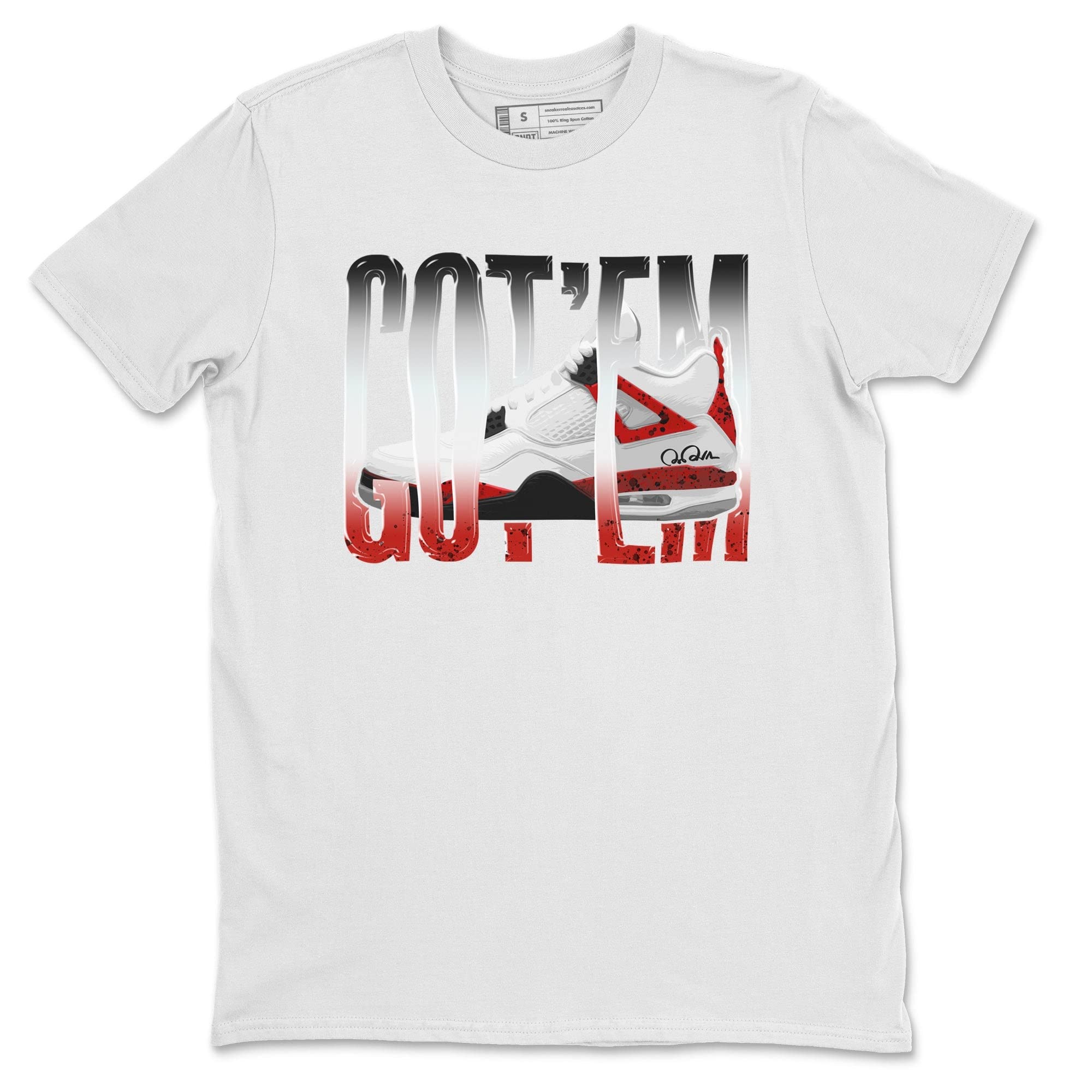 HAMERCOP 4 Red Cement Design Printed Cotton t-shirtWiggling Gotem Sneaker Matching T-Shirt10938