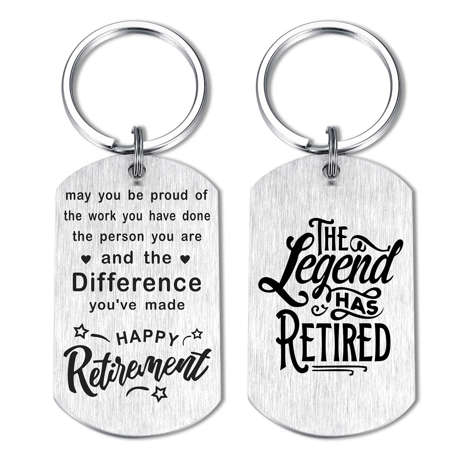 SOUSYOKYO Happy Retirement Gifts for Men, The Legend Has Retired Keychain, Man Male Retirement Gift for Colleague Coworker Staff
