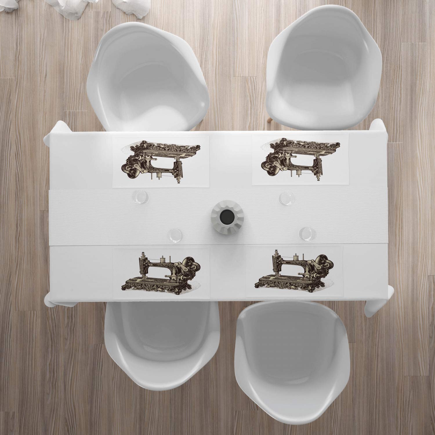 ABAKUHAUS Set 4 Tovagliette Americane Steampunk Ruote, Tessuto Lavabile, 45x30 Cm, Marrone Sabbia