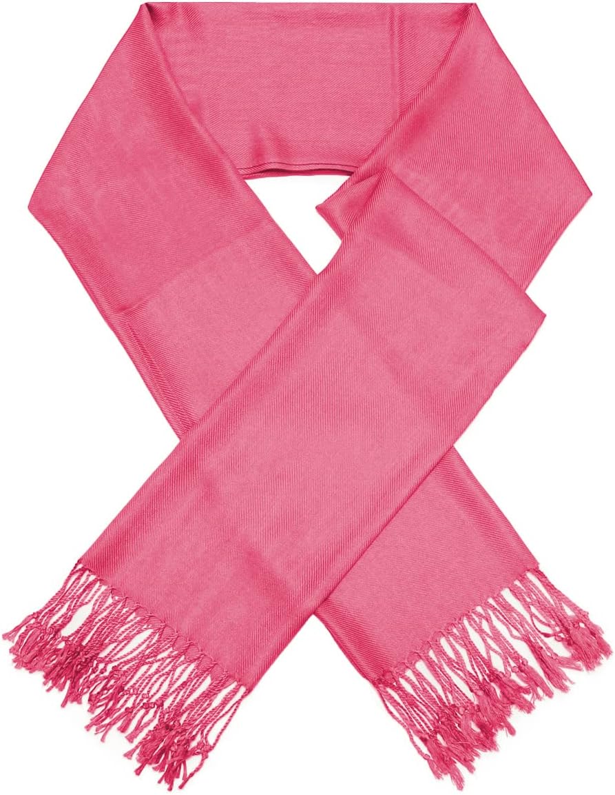Glory Max Women Large Soft Silky Pashmina Shawl Wrap Scarf in Plain Solid Colors - Image 2