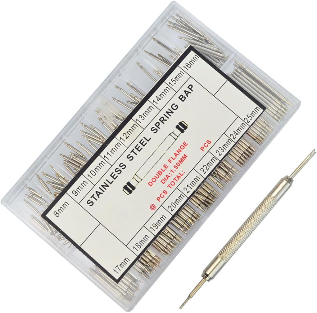 Yookat Watch Remover Repair Tool Set Stainless Steel Watch Spring Bar with 360pcs Spring Bar Watch Link Pins with Size 8-25mm