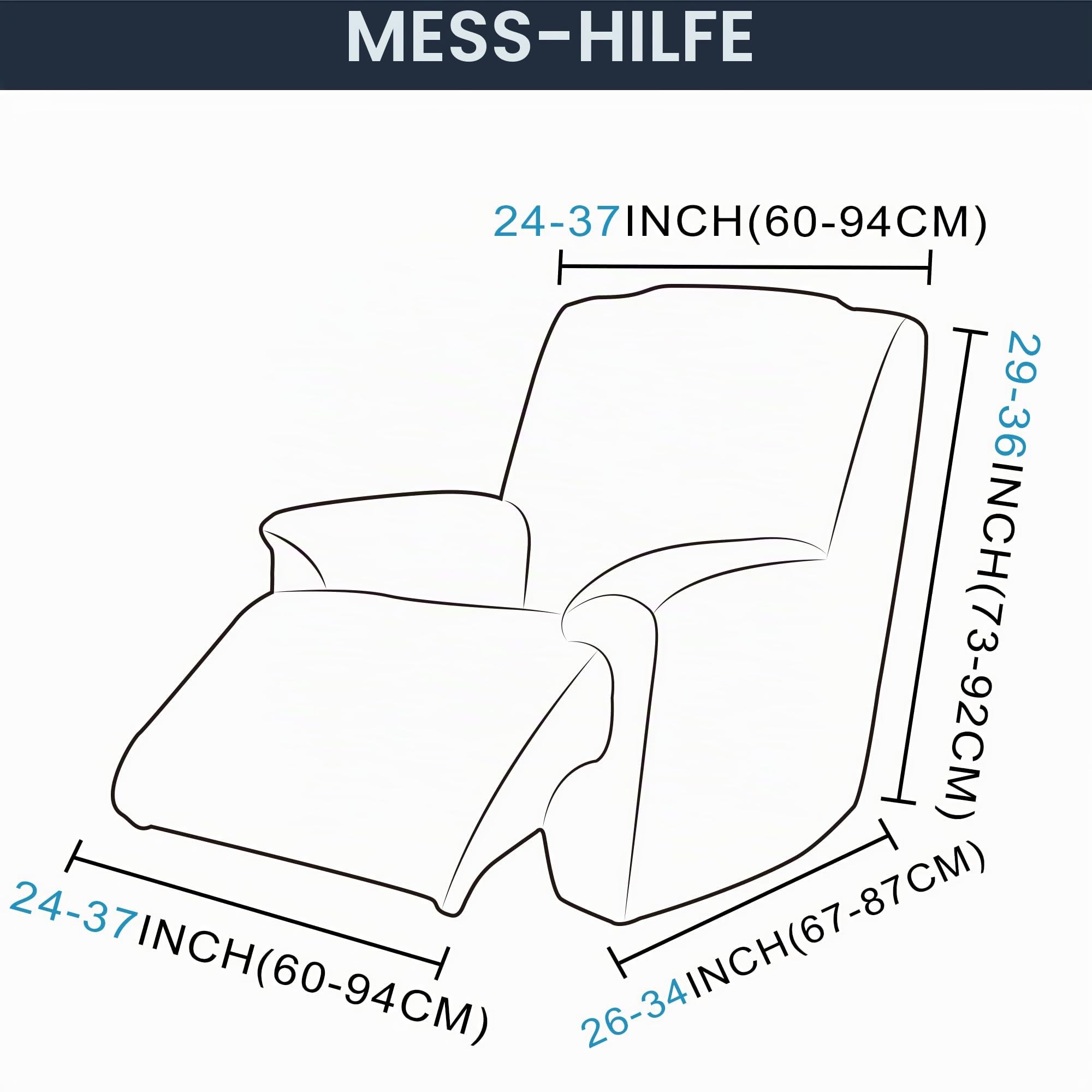 TIANSHU Samt Ruhesessel bezüge, Stretch Sesselschoner Elastisch Plush Couchbezug stilvolle Luxus-Möbelbezüge Anti-Rutsch-High Stretch Relaxsessel bezüge(Ruhesessel,Hellgrau)