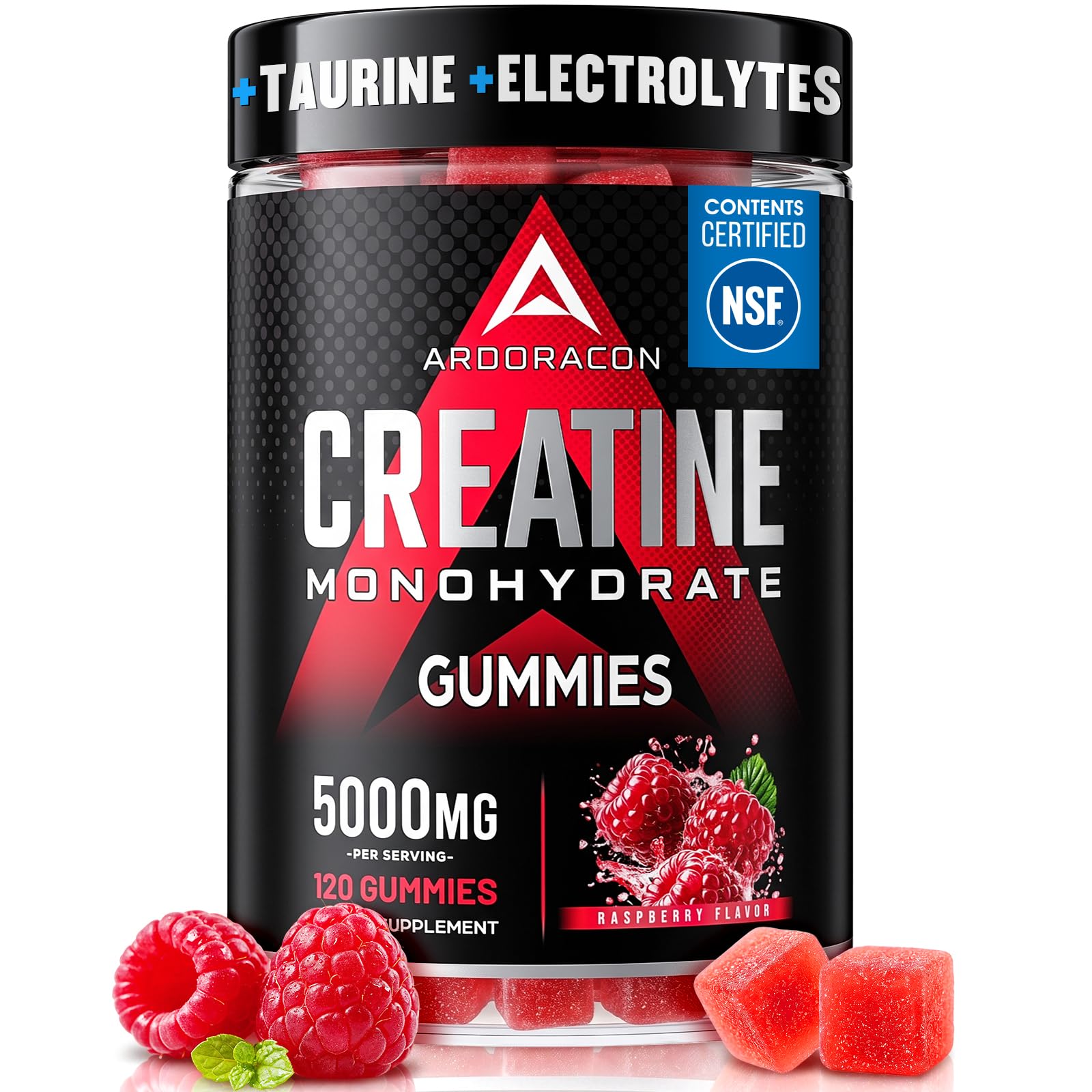 NSF Certified Creatine Gummies, 6-in-1 Complex Formula 120 Count (Pack of 1)